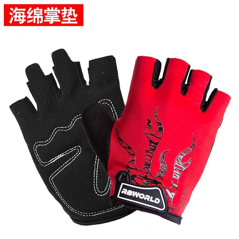 Cycling Gloves Half Finger Mountain Bike Short Finger Gloves Summer Men Women Thin Breathable Silicone Shock Absorption Bicycle Fixture - Yallafit