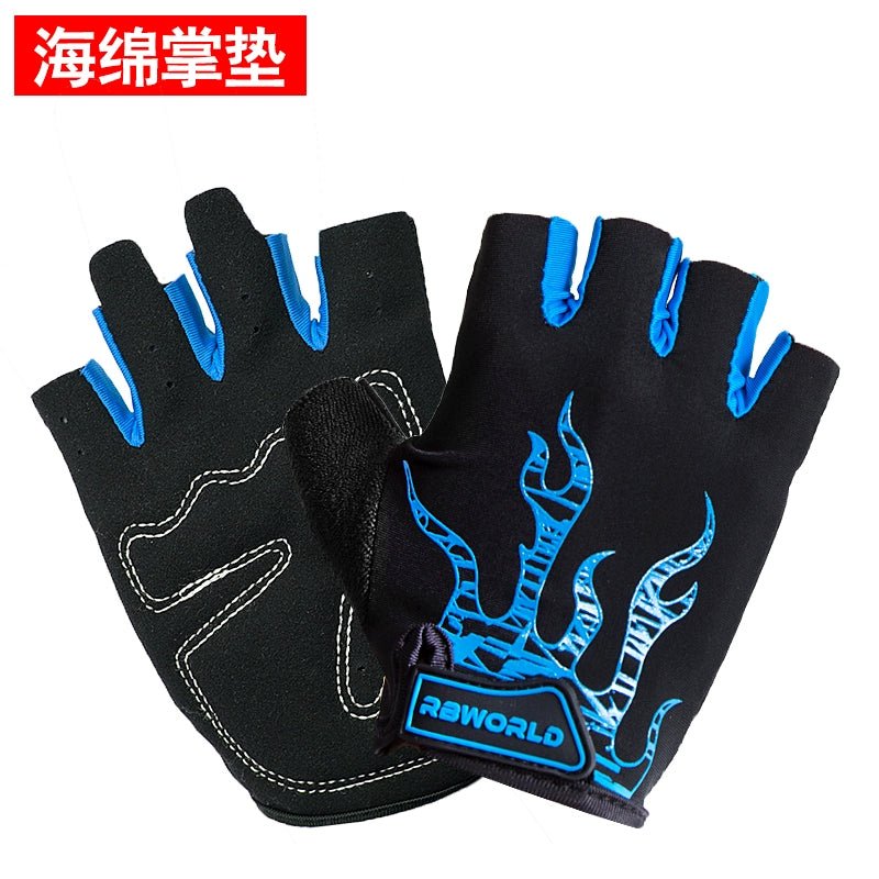 Cycling Gloves Half Finger Mountain Bike Short Finger Gloves Summer Men Women Thin Breathable Silicone Shock Absorption Bicycle Fixture - Yallafit