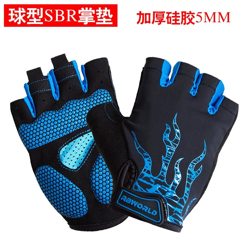 Cycling Gloves Half Finger Mountain Bike Short Finger Gloves Summer Men Women Thin Breathable Silicone Shock Absorption Bicycle Fixture - Yallafit