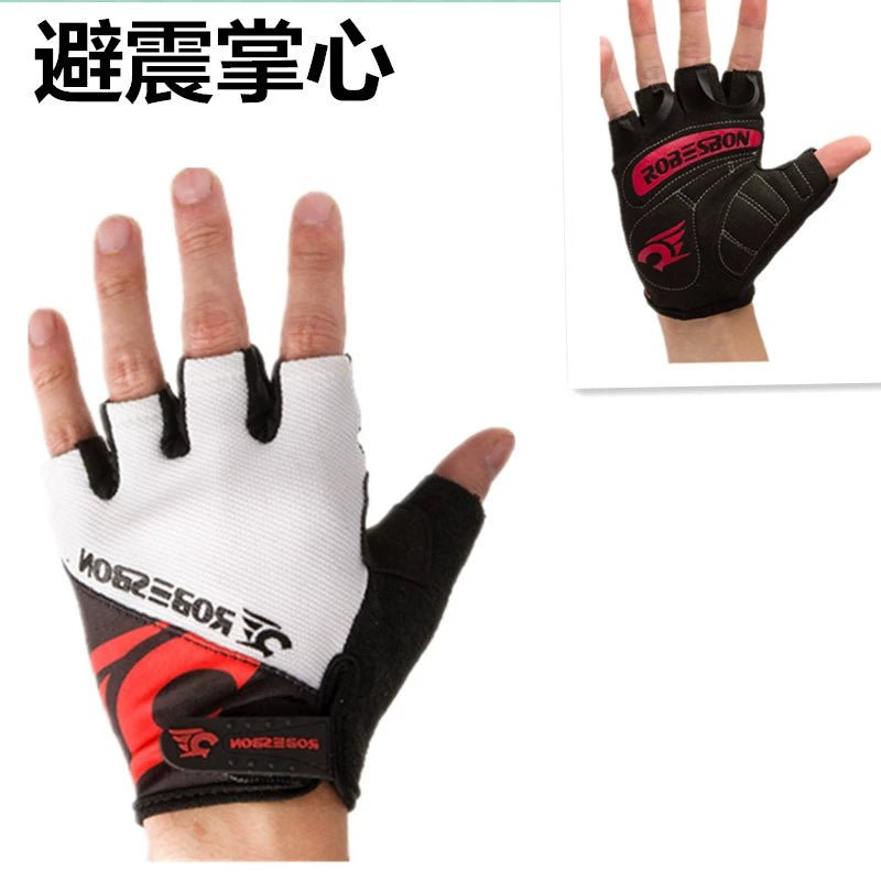 Cycling Gloves Half Finger Mountain Bike Short Finger Gloves Summer Men Women Thin Breathable Silicone Shock Absorption Bicycle Fixture - Yallafit