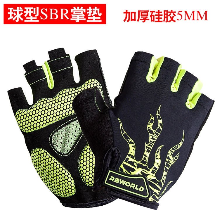 Cycling Gloves Half Finger Mountain Bike Short Finger Gloves Summer Men Women Thin Breathable Silicone Shock Absorption Bicycle Fixture - Yallafit