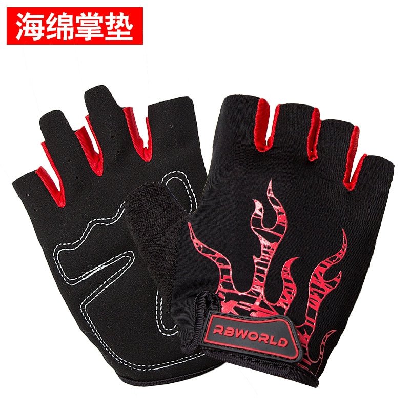 Cycling Gloves Half Finger Mountain Bike Short Finger Gloves Summer Men Women Thin Breathable Silicone Shock Absorption Bicycle Fixture - Yallafit