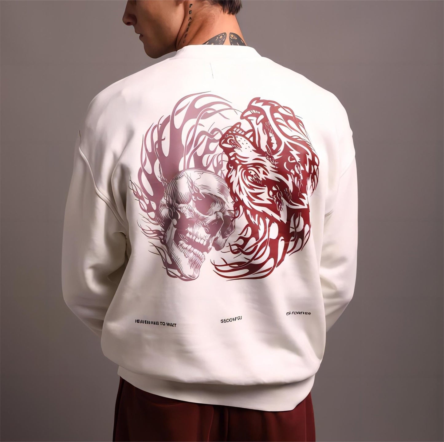 Darc Crewneck Sweatshirt DTG Printing Technique Men Hoodie Volwassen Fleece Gym Workout Trainingspakken Tracksuits US Size - Yallafit