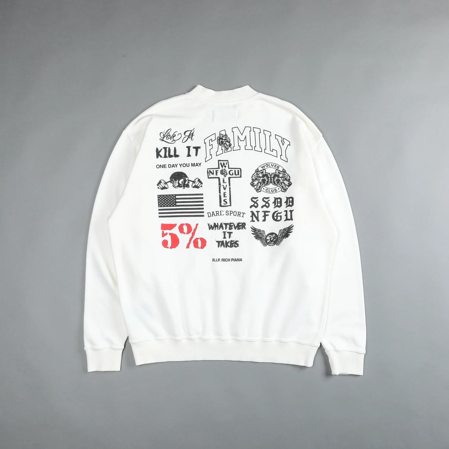 Darc Crewneck Sweatshirt DTG Printing Technique Men Hoodie Volwassen Fleece Gym Workout Trainingspakken Tracksuits US Size - Yallafit