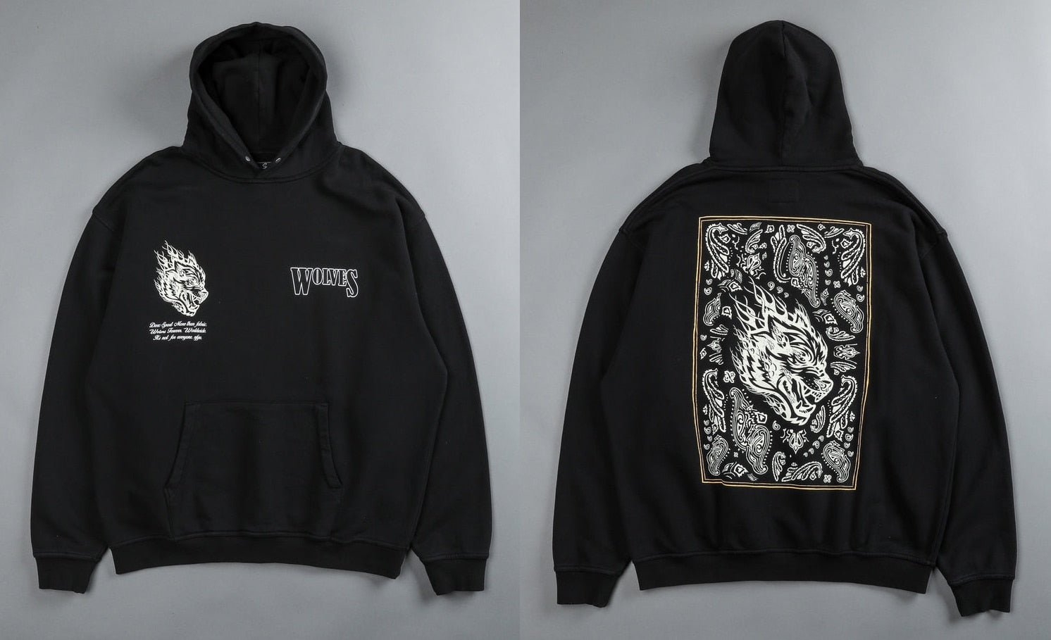 Darc Sport Wolves Hoodies Pullover Graphic Oversized Gym Workout Men Clothing Darcsport Designer New In Hoodies & Sweatshirts - Yallafit