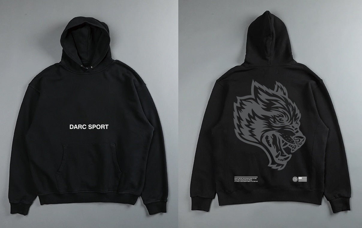 Darc Sport Wolves Hoodies Pullover Graphic Oversized Gym Workout Men Clothing Darcsport Designer New In Hoodies & Sweatshirts - Yallafit