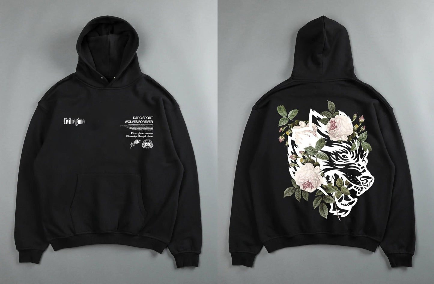 Darc Sport Wolves Hoodies Pullover Graphic Oversized Gym Workout Men Clothing Darcsport Designer New In Hoodies & Sweatshirts - Yallafit