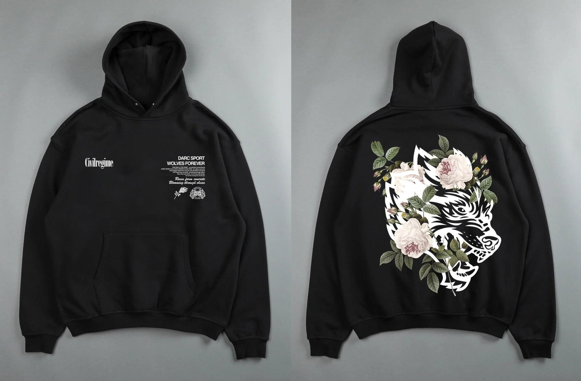 Darc Sport Wolves Hoodies Pullover Graphic Oversized Gym Workout Men Clothing Darcsport Designer New In Hoodies & Sweatshirts - Yallafit