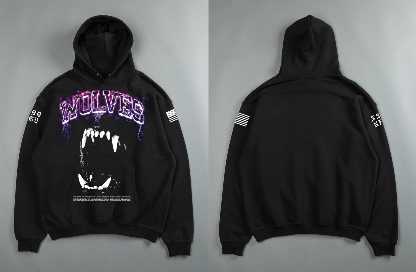 Darc Sport Wolves Hoodies Pullover Graphic Oversized Gym Workout Men Clothing Darcsport Designer New In Hoodies & Sweatshirts - Yallafit