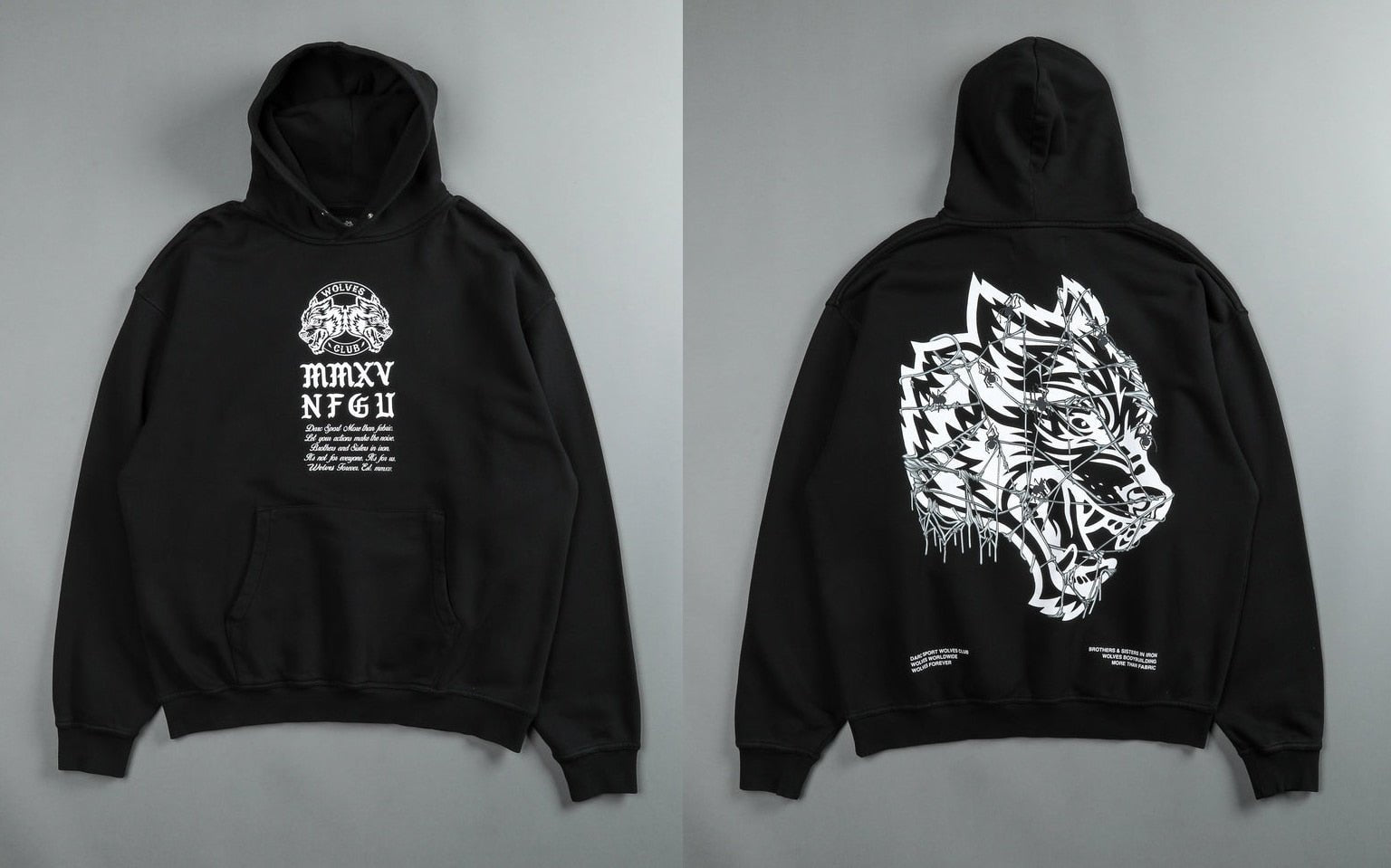 Darc Sport Wolves Hoodies Pullover Graphic Oversized Gym Workout Men Clothing Darcsport Designer New In Hoodies & Sweatshirts - Yallafit