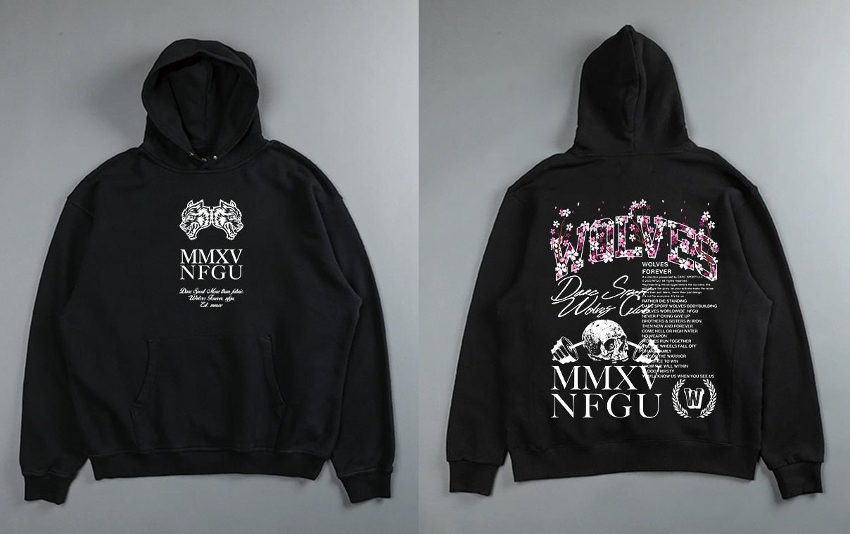 Darc Sport Wolves Hoodies Pullover Graphic Oversized Gym Workout Men Clothing Darcsport Designer New In Hoodies & Sweatshirts - Yallafit