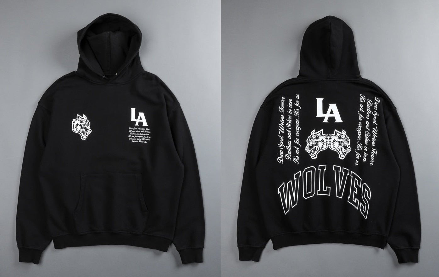 Darc Sport Wolves Hoodies Pullover Graphic Oversized Gym Workout Men Clothing Darcsport Designer New In Hoodies & Sweatshirts - Yallafit