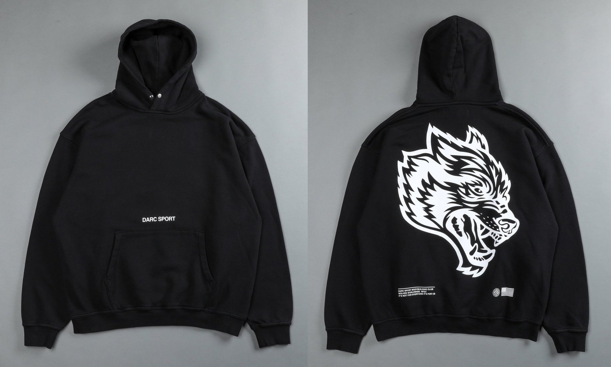 Darc Sport Wolves Hoodies Pullover Graphic Oversized Gym Workout Men Clothing Darcsport Designer New In Hoodies & Sweatshirts - Yallafit