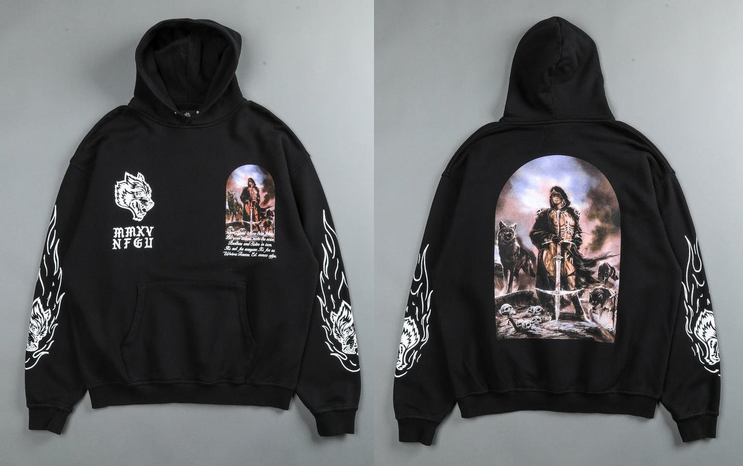 Darc Sport Wolves Hoodies Pullover Graphic Oversized Gym Workout Men Clothing Darcsport Designer New In Hoodies & Sweatshirts - Yallafit