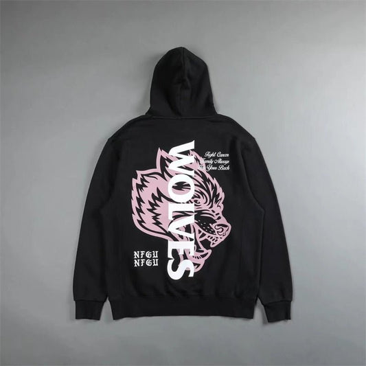 DARC SPORT WOLVES Men And Women Hooded Casual Sweatshirts Fleece Cotton Track Warm Hip Hop Sweater Loose Pullover Tops Oversize - Yallafit