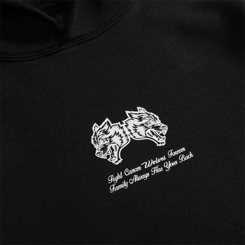 DARC SPORT WOLVES Men And Women Hooded Casual Sweatshirts Fleece Cotton Track Warm Hip Hop Sweater Loose Pullover Tops Oversize - Yallafit