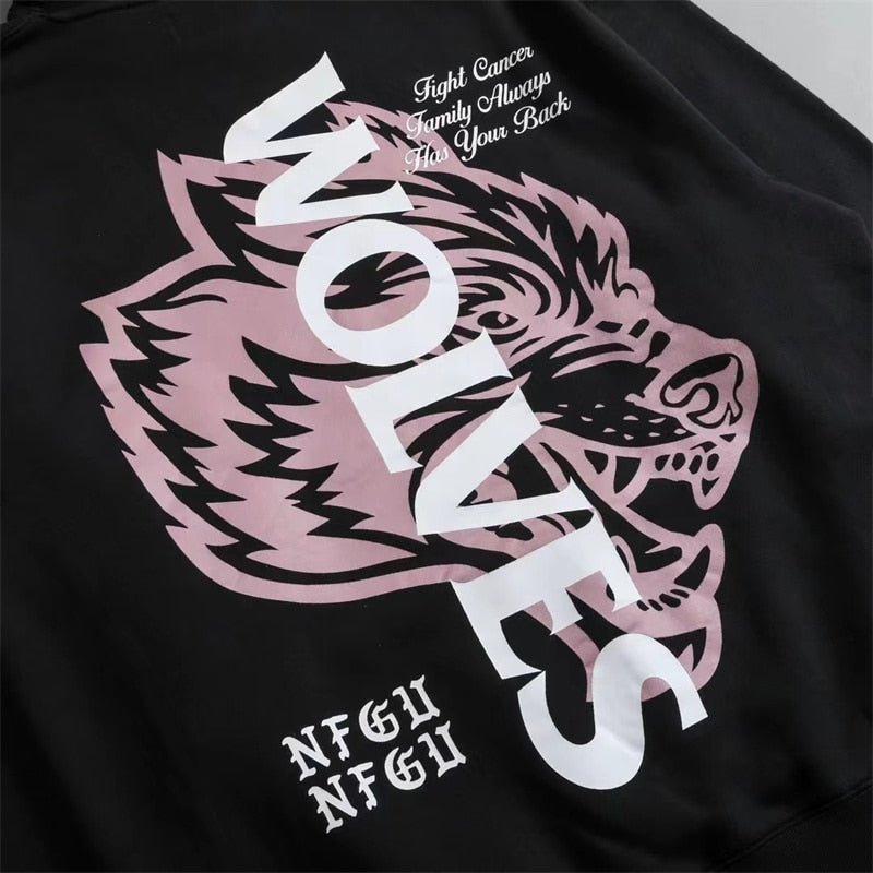 DARC SPORT WOLVES Men And Women Hooded Casual Sweatshirts Fleece Cotton Track Warm Hip Hop Sweater Loose Pullover Tops Oversize - Yallafit