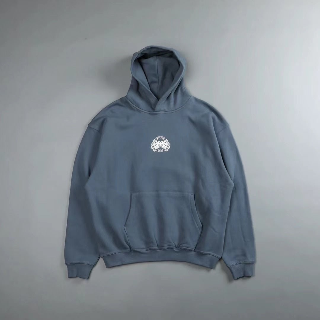 DARC SPORT Wolves Print Autumn Winter Cotton Fleece Warm Men Hoodies Sweatshirts Fashion Streetwear Casual Men's Pullovers Tops - Yallafit