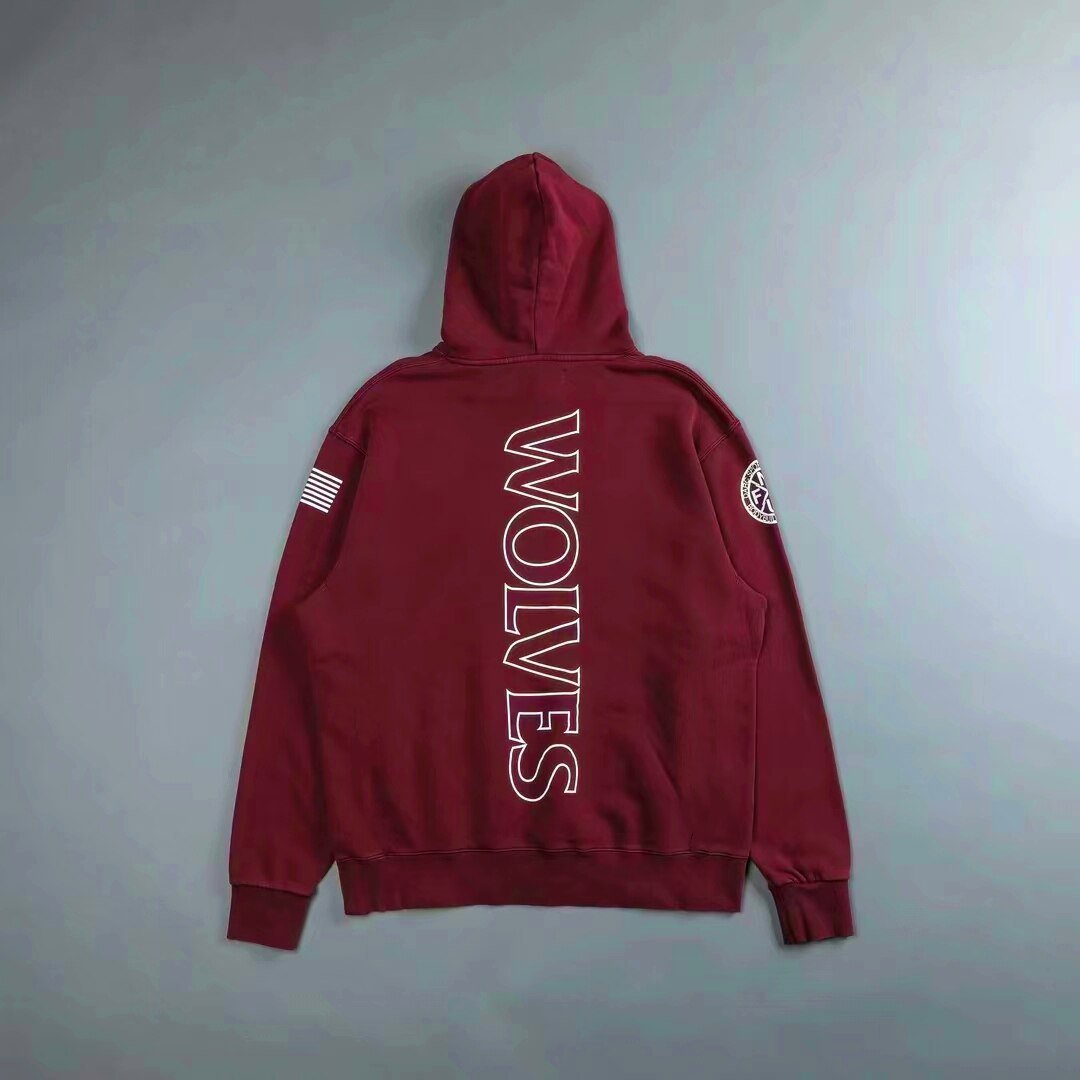 DARC SPORT Wolves Print Hoodie Fleece Warm Cotton Men's Sweatshirt Autumn Winter Hip Hop Hoodies - Yallafit