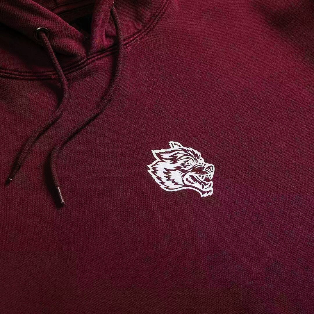 DARC SPORT Wolves Print Hoodie Fleece Warm Cotton Men's Sweatshirt Autumn Winter Hip Hop Hoodies - Yallafit