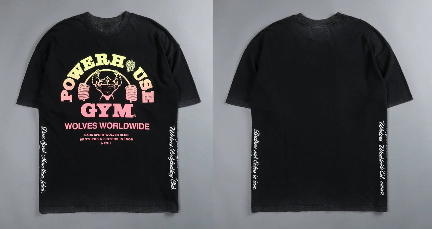 Darc Wolf Sport T-shirts Oversized Graphic DTG Printing Technique Workout Gym Fitness Men Short Sleeve Tees Darc Wolves T Shirts - Yallafit