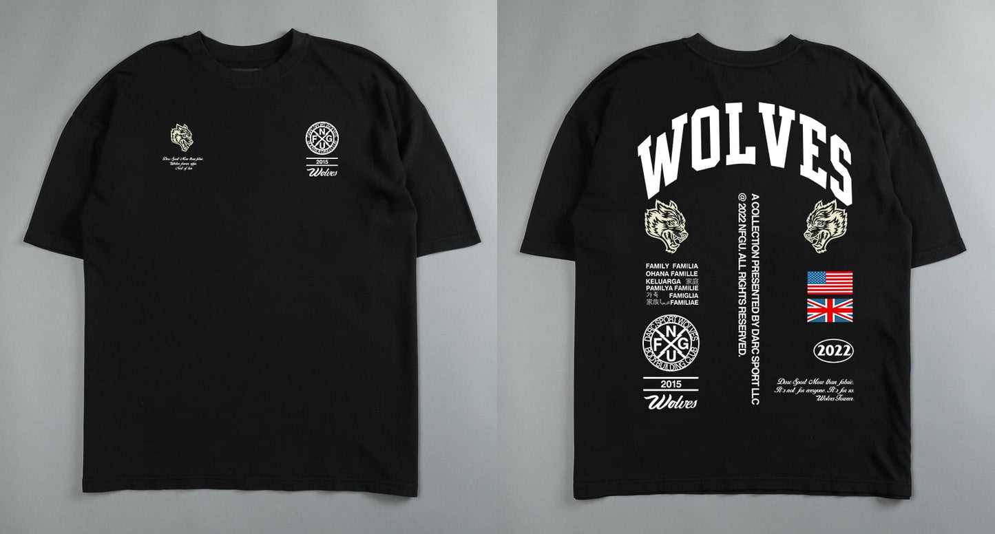 Darc Wolf Sport T-shirts Oversized Graphic DTG Printing Technique Workout Gym Fitness Men Short Sleeve Tees Darc Wolves T Shirts - Yallafit