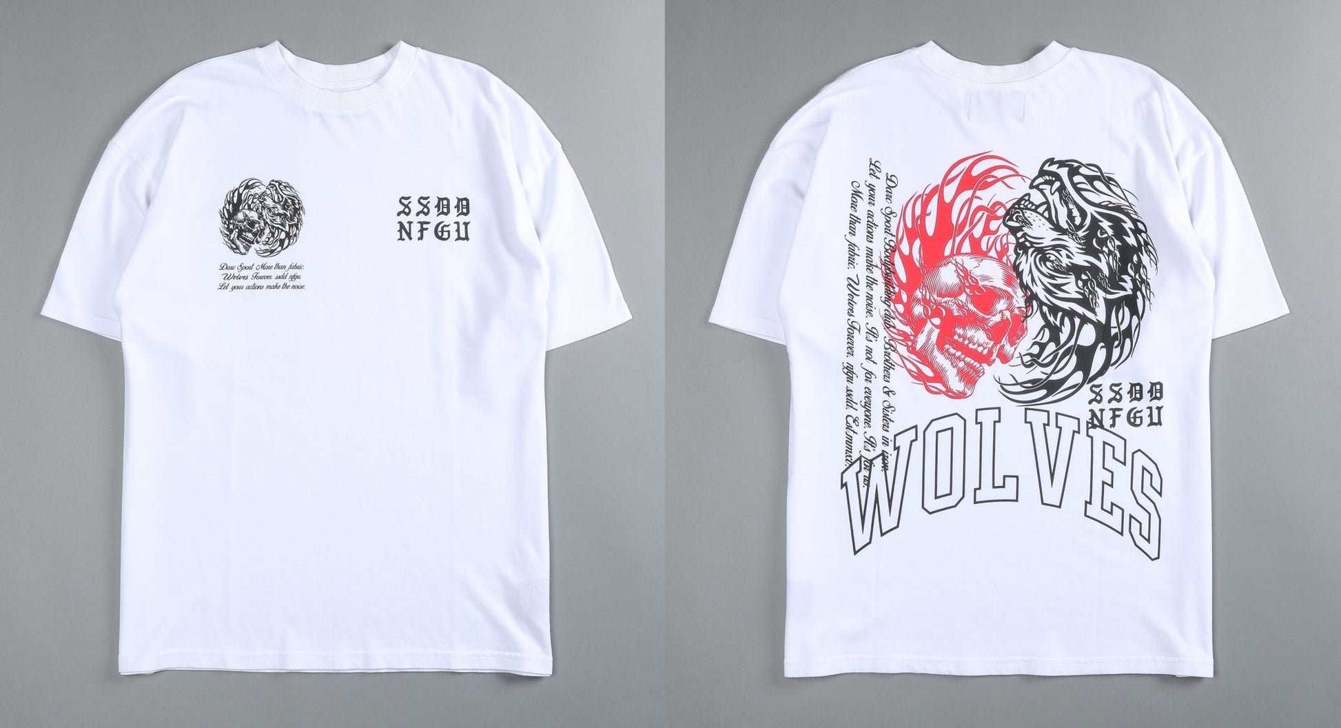 Darc Wolf Sport T-shirts Oversized Graphic DTG Printing Technique Workout Gym Fitness Men Short Sleeve Tees Darc Wolves T Shirts - Yallafit