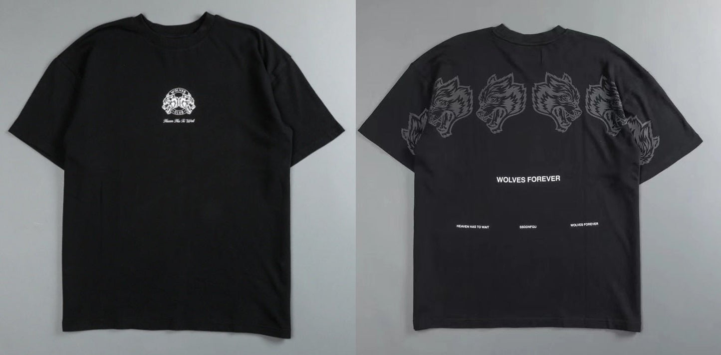 Darc Wolf Sport T-shirts Oversized Graphic DTG Printing Technique Workout Gym Fitness Men Short Sleeve Tees Darc Wolves T Shirts - Yallafit