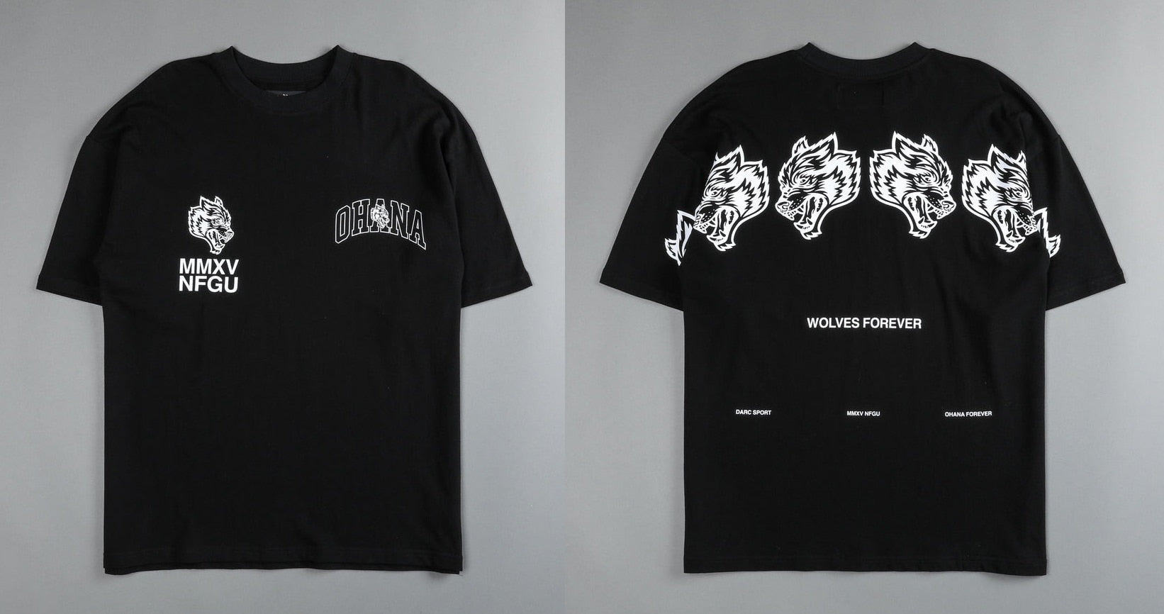 Darc Wolf Sport T-shirts Oversized Graphic DTG Printing Technique Workout Gym Fitness Men Short Sleeve Tees Darc Wolves T Shirts - Yallafit