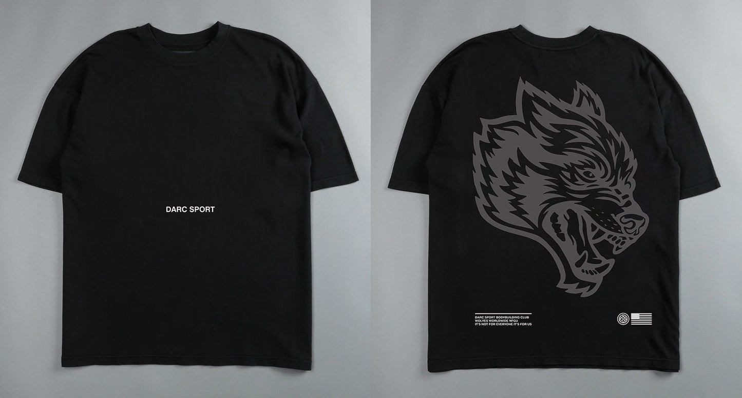 Darc Wolf Sport T-shirts Oversized Graphic DTG Printing Technique Workout Gym Fitness Men Short Sleeve Tees Darc Wolves T Shirts - Yallafit