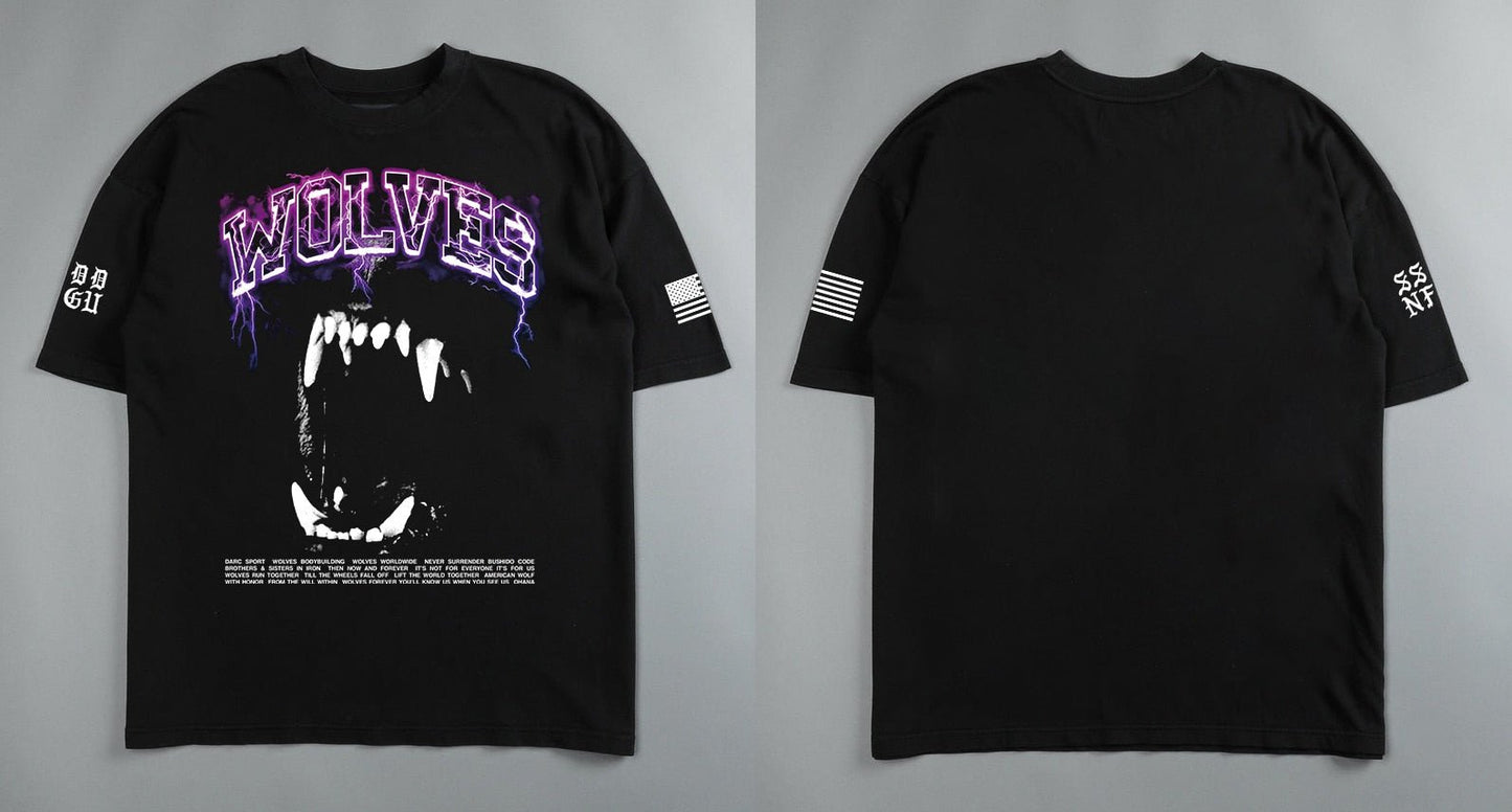 Darc Wolf Sport T-shirts Oversized Graphic DTG Printing Technique Workout Gym Fitness Men Short Sleeve Tees Darc Wolves T Shirts - Yallafit