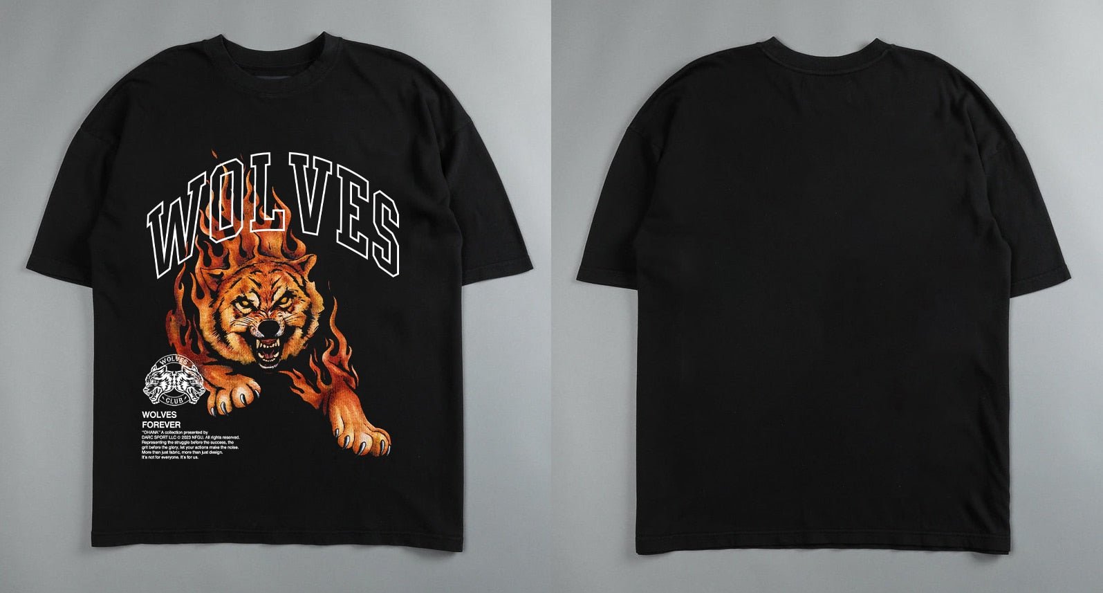 Darc Wolf Sport T-shirts Oversized Graphic DTG Printing Technique Workout Gym Fitness Men Short Sleeve Tees Darc Wolves T Shirts - Yallafit