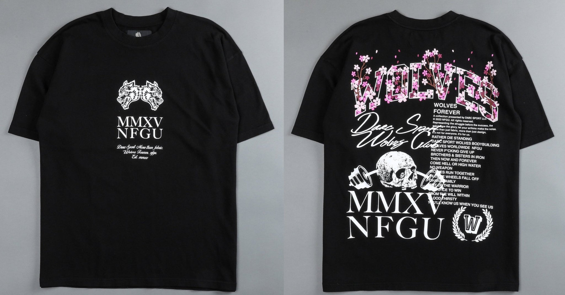 Darc Wolf Sport T-shirts Oversized Graphic DTG Printing Technique Workout Gym Fitness Men Short Sleeve Tees Darc Wolves T Shirts - Yallafit