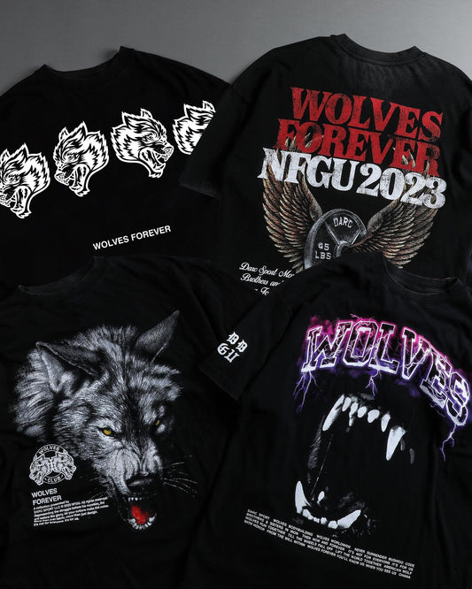 Darc Wolf Sport T-shirts Oversized Graphic DTG Printing Technique Workout Gym Fitness Men Short Sleeve Tees Darc Wolves T Shirts - Yallafit