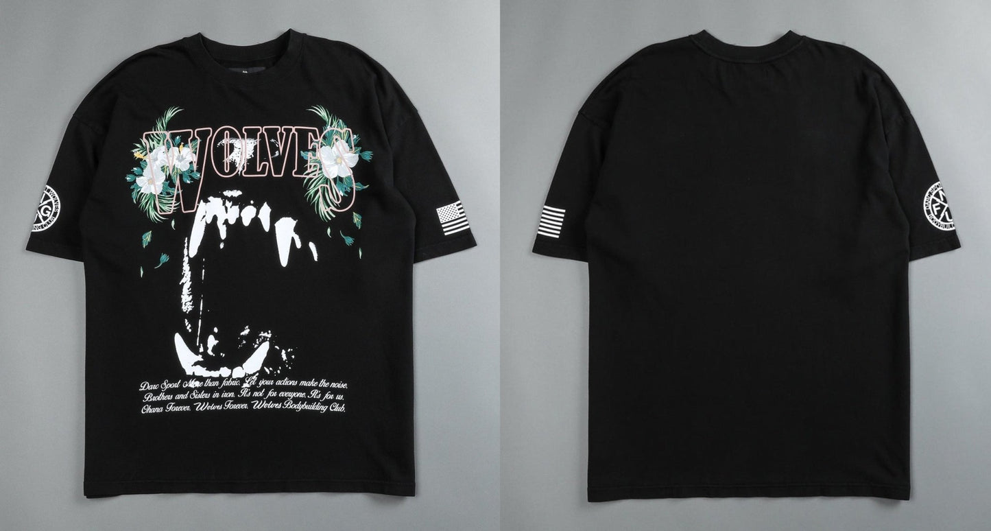 Darc Wolf Sport T-shirts Oversized Graphic DTG Printing Technique Workout Gym Fitness Men Short Sleeve Tees Darc Wolves T Shirts - Yallafit