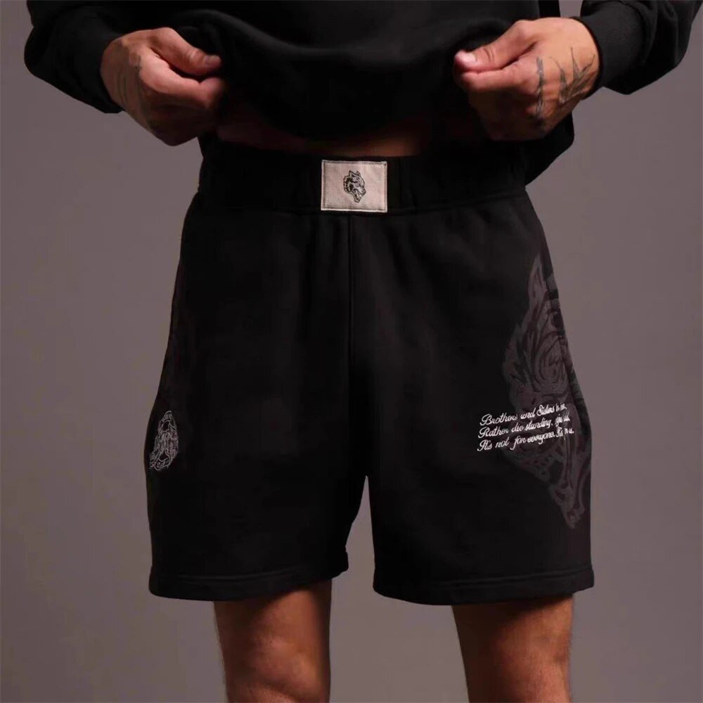 Darc Wolves Sport Gym Oversized Sports Shorts Bodybuilding Fitness Workout Men Shorts Summer Basketball Crossfit Darcs Shorts - Yallafit