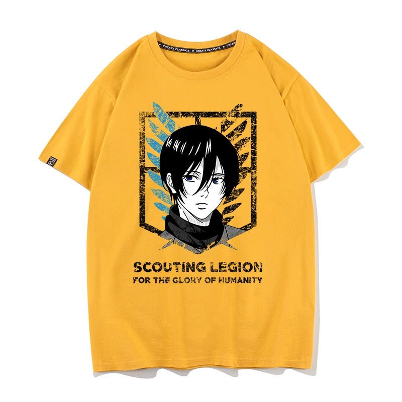 Douxiao Cute Anime Peripheral Attack on Titan T-shirt Men's Co-Branded Wings of Freedom Half Sleeve Cos Costume Two-Dimensional Short Sleeve - Yallafit