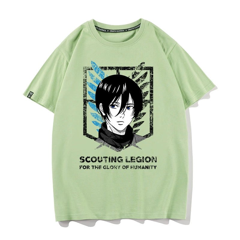 Douxiao Cute Anime Peripheral Attack on Titan T-shirt Men's Co-Branded Wings of Freedom Half Sleeve Cos Costume Two-Dimensional Short Sleeve - Yallafit