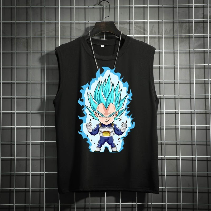 Dragon Ball Super Joint Name Saiya Sleeveless Men and Women Wukong Ins Super Hot T-shirt Cartoon Summer Country Trendy Couple Wear - Yallafit