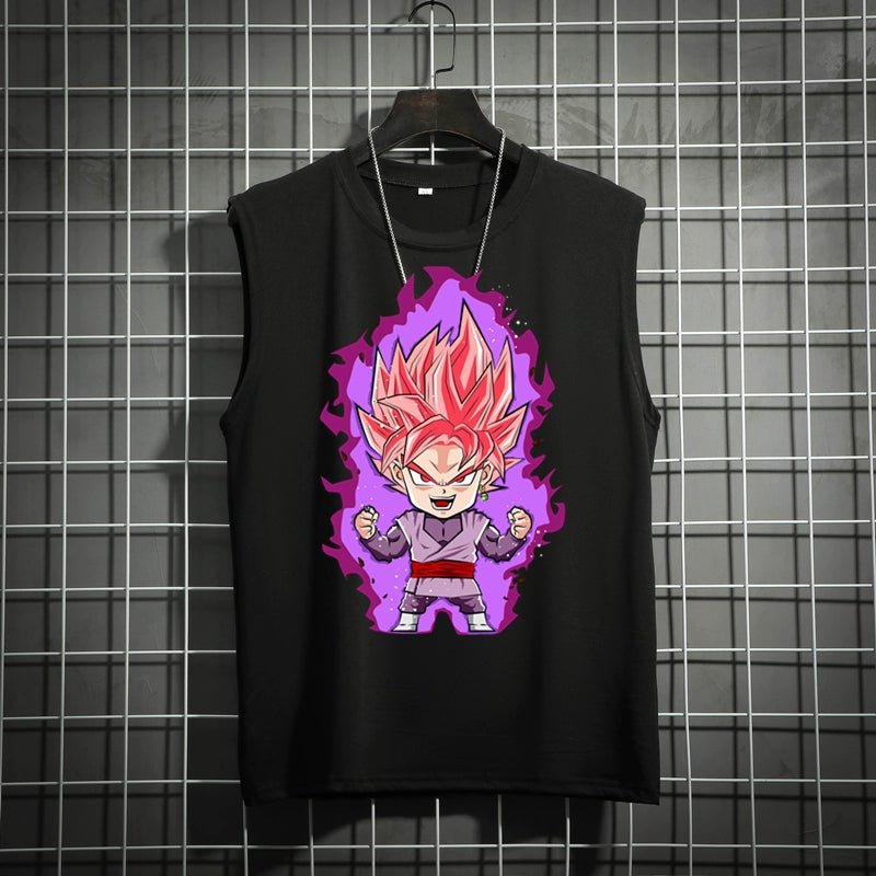 Dragon Ball Super Joint Name Saiya Sleeveless Men and Women Wukong Ins Super Hot T-shirt Cartoon Summer Country Trendy Couple Wear - Yallafit