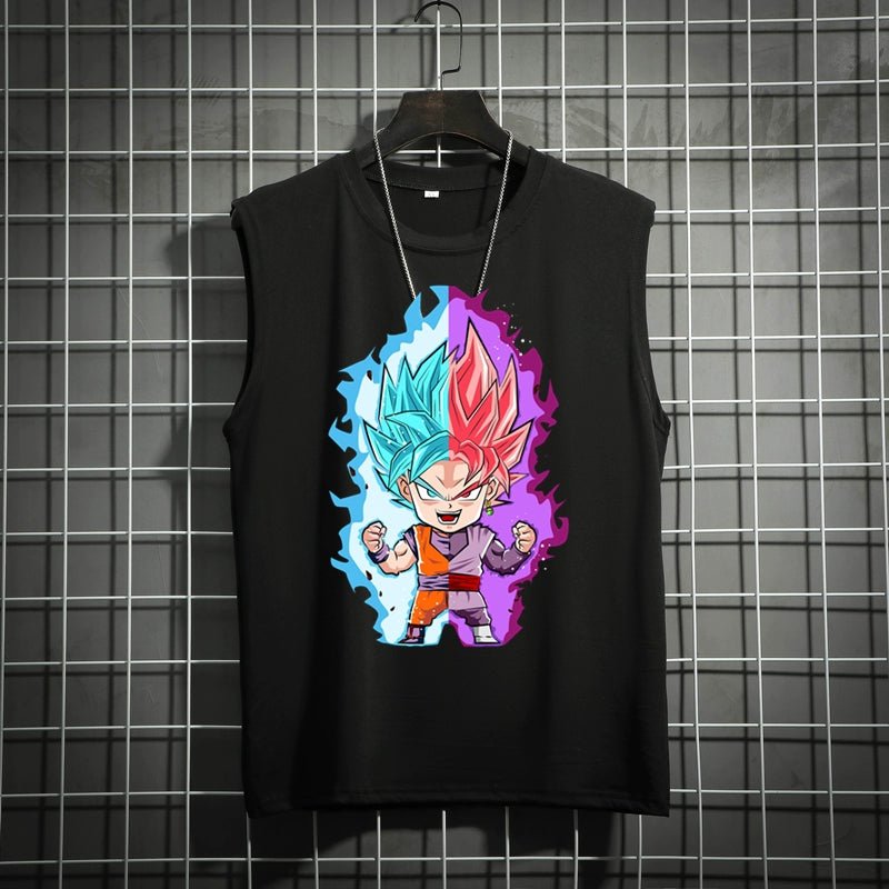 Dragon Ball Super Joint Name Saiya Sleeveless Men and Women Wukong Ins Super Hot T-shirt Cartoon Summer Country Trendy Couple Wear - Yallafit