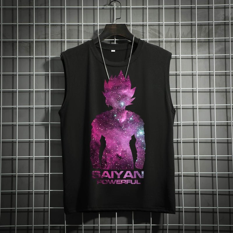 Dragon Ball Super Joint Name Saiya Sleeveless Men and Women Wukong Ins Super Hot T-shirt Cartoon Summer Country Trendy Couple Wear - Yallafit