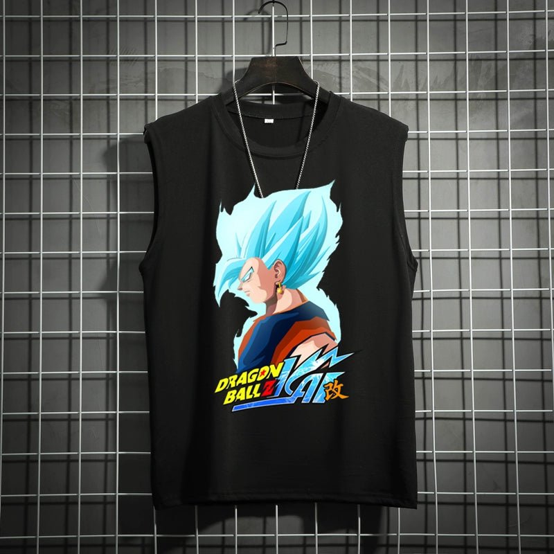 Dragon Ball Super Joint Name Saiya Sleeveless Men and Women Wukong Ins Super Hot T-shirt Cartoon Summer Country Trendy Couple Wear - Yallafit