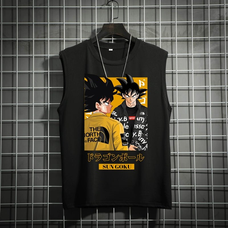 Dragon Ball Super Joint Name Saiya Sleeveless Men and Women Wukong Ins Super Hot T-shirt Cartoon Summer Country Trendy Couple Wear - Yallafit