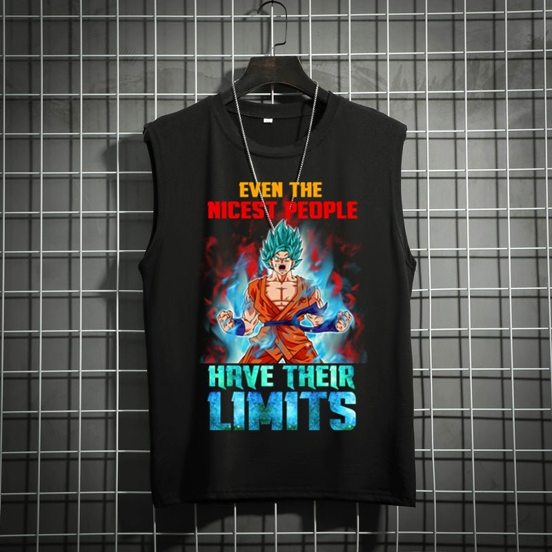 Dragon Ball Super Joint Name Saiya Sleeveless Men and Women Wukong Ins Super Hot T-shirt Cartoon Summer Country Trendy Couple Wear - Yallafit