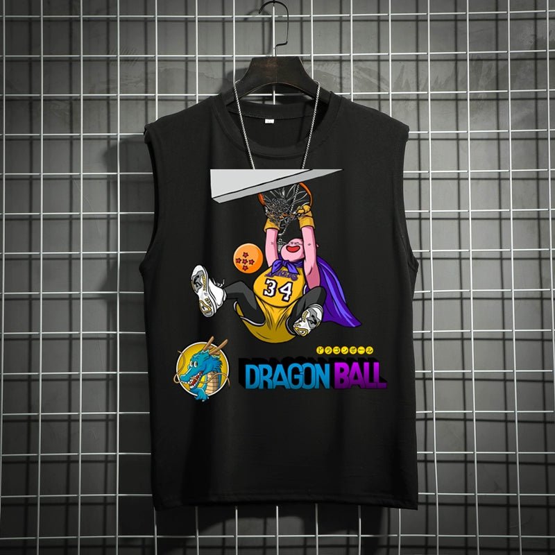 Dragon Ball Super Joint Name Saiya Sleeveless Men and Women Wukong Ins Super Hot T-shirt Cartoon Summer Country Trendy Couple Wear - Yallafit