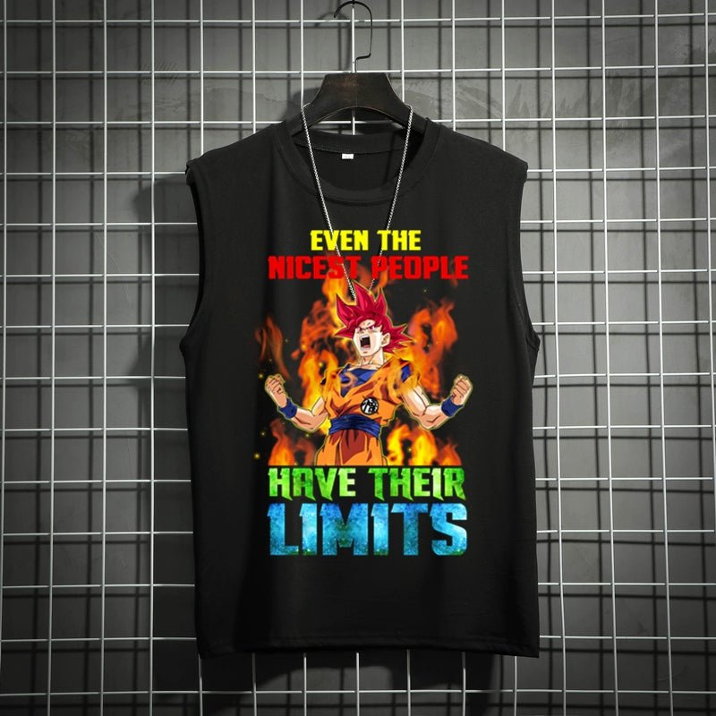 Dragon Ball Super Joint Name Saiya Sleeveless Men and Women Wukong Ins Super Hot T-shirt Cartoon Summer Country Trendy Couple Wear - Yallafit