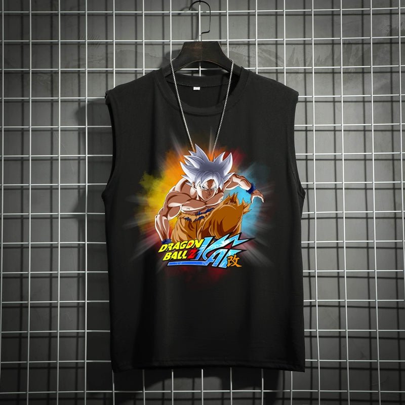 Dragon Ball Super Joint Name Saiya Sleeveless Men and Women Wukong Ins Super Hot T-shirt Cartoon Summer Country Trendy Couple Wear - Yallafit