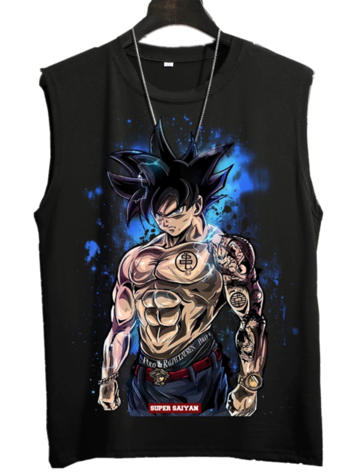 Dragon Ball Super Joint Name Saiya Sleeveless Men and Women Wukong Ins Super Hot T-shirt Cartoon Summer Country Trendy Couple Wear - Yallafit