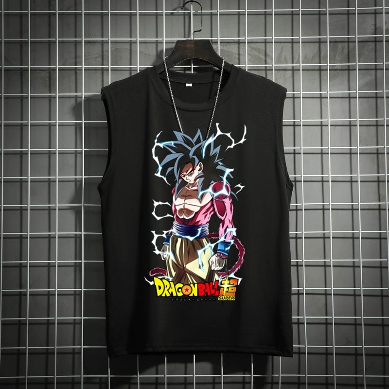 Dragon Ball Super Joint Name Saiya Sleeveless Men and Women Wukong Ins Super Hot T-shirt Cartoon Summer Country Trendy Couple Wear - Yallafit